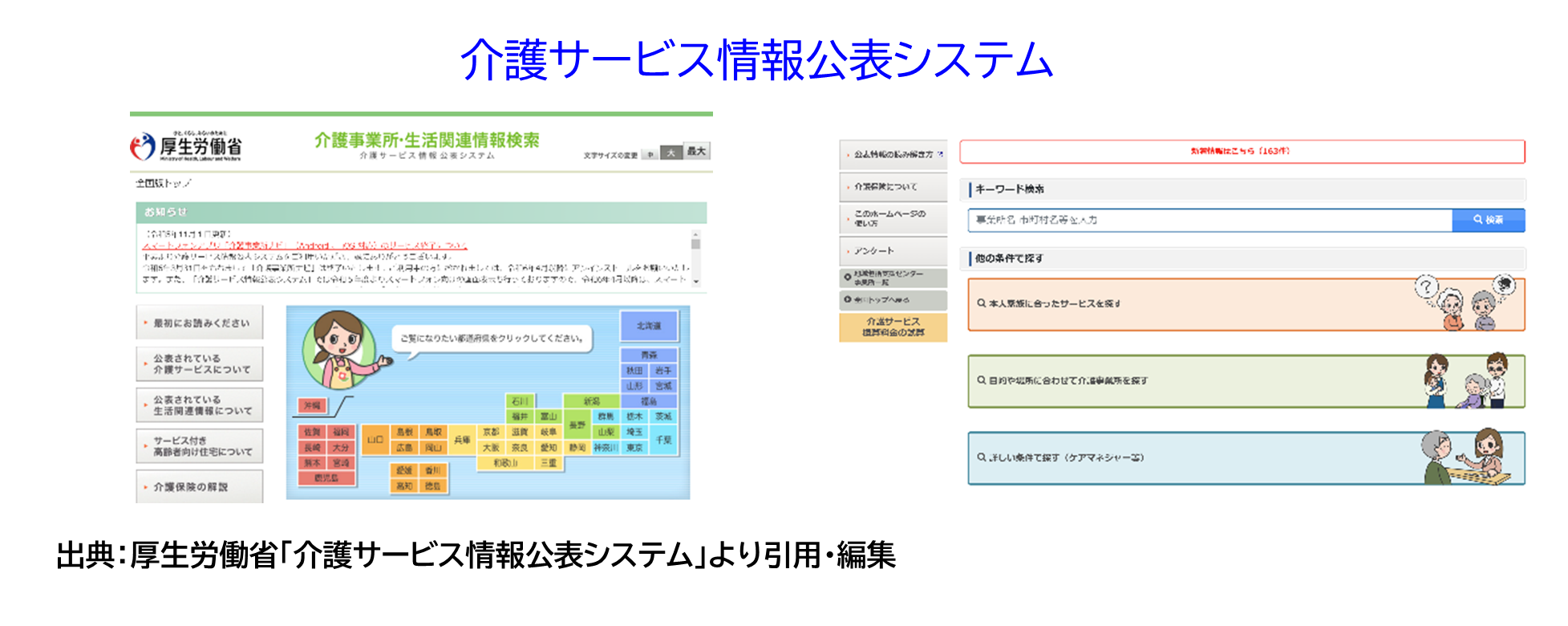 厚生労働省「介護サービス情報公表システム」